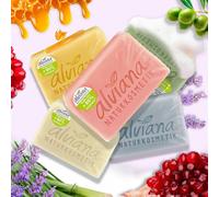 Alviana Plant Oil Soap Collection - Lot de 5 savons naturels : grenade, citronnelle, olive, lavande, lait et miel - Organique, doux, qualité européenne