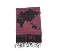 ALVIERO MARTINI 1a CLASSE Écharpe à franges sur le fond avec imprimé GEO PLEIN 40X180, 0285 Mauve, Taglia Unica, Avec franges