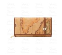 Alviero Martini 1a Classe - Portefeuille Geo Classic avec Rabat à Bouton-Pression - Femme - Accessoires - Beige - Taille: ONE Size