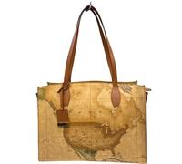 Alviero Martini 1A Classe Sac à provisions Geo Classic, Impression Géographique, Beige Naturel