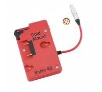 Alvin’s Cables Plaque Batterie Gold Mount pour DJI Ronin 4D avec câble d’Alimentation Femelle 1B 6 Broches, Sorties D-Tap et 0B 2 Broches, Rouge