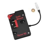 Alvin’s Cables Plaque Batterie Gold Mount pour DJI Ronin 4D avec câble d’Alimentation Femelle 1B 6 Broches, Sorties D-Tap et 0B 2 Broches, Noir