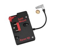Alvin’s Cables Plaque Batterie Gold Mount pour DJI Ronin 4D, Sorties D-Tap et 0B 2 Broches, câble d’Alimentation 1B 6 Broches coudé Rotatif, Noir
