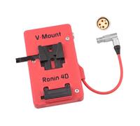 Alvin’s Cables Plaque Batterie V-Mount pour DJI Ronin 4D, Sorties D-Tap et 0B 2 Broches, câble d’Alimentation 1B 6 Broches coudé Rotatif, Rouge