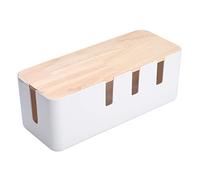 Alvinlite Boîte de Gestion des câbles Boîte de Rangement pour Couvercle de Fil de Terre Gris ABS + Caoutchouc Bois 0 centimeters