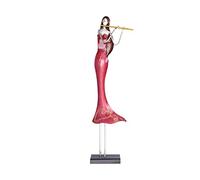 Alvinlite Figurine Statue, Flûte Fille Statue Moderne Flûtiste Figurine Arts Décor Flûte Joueur Ornement pour La Maison Amoureux Bureau Gâteau Décoration