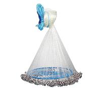 Alvinlite Filet coulé standard pour piège à appâts - Rayon de 2,4 à 4,9 m - Maille de 1,9 cm - Filet en fonte avec plomb en zinc véritable robuste pour eau douce et eau salée (diamètre 4,8 m, blanc)