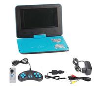 Alvinlite Lecteur DVD Mobile, Lecteur DVD HD Portable pour Enfants De 6,8 Pouces, Lecteur TV De Voiture Multifonctionnel Et Pratique pour Voiture Et Extérieur(EU Plug 110-240V-BLEU)