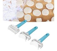 Alvinlite Lot de 3 emporte-pièces roulants | Trancheuse à fondant à rouleau rond | Accessoire de cuisson à rouleau de coupe-pâte pour Wonton Biscuit Cookies Dumpling Cake Making emporte-pièce