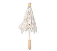 Alvinlite Parapluie de Dentelle, Parapluie de Fleur de Dentelle à la Main Fleur Broderie Mariage mariée Photographie Parasol(Beige 1)