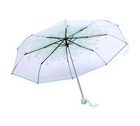 Alvinlite Parapluie Pliant Transparent Fleurs de Cerisier Princesse Parapluie, 36,6 Pouces pour Enfants Filles Femmes, Coupe-Vent pour les Fêtes en Plein Air Pique-niques Voyage Mariages Type Vert