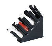 Alvinlite Porte-gobelet commercial à 4 sections inclinées pour comptoir - Distributeur de couvercle de tasse jetable pour comptoir de station de café - Plastique Noir - 11.2 x 37 x 45 cm