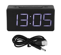 Alvinlite Réveil numérique | Réveil électrique puissant avec port de charge USB pour gros dormeur | Convient pour chambre à coucher | Bureau | Noir | Noir | petit blanc