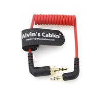Alvin's Cables Câble audio TRS 3,5 mm vers TRS 3,5 mm pour Sennheiser Deity TC-1 Câble spiralé TRS à angle droit pour appareil photo reflex numérique | Appareil photo sans miroir