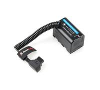 Alvin's Cables Câble d’alimentation spiralé batterie factice BP-U30 entièrement décodée vers D-Tap pour caméras Blackmagic PYXIS 6K/12K, Sony PXW-Z200 et HXR-NX800