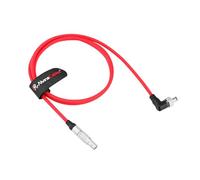Alvin's Cables Câble d'alimentation DC à Verrouillage en Angle Droit (2 Broches) pour Atomos Ninja V, Blackmagic Video Assist, Moniteur SmallHD 702, Ultra-Soft Rouge, 90cm| 3pi