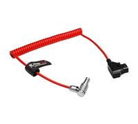 Alvin's Cables Câble d'alimentation en spirale à angle droit 2 broches mâle vers D-Tap pour Teradek SmallHD Z-CAM Blackmagic Pyxis, ultra doux