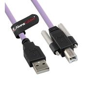 Alvin's Cables Câble données USB 2.0 Type-A vers USB-B à Verrouillage par vis pour caméra Industrielle Vision Machine,imprimante et Scanner,chaîne traînante Haute flexibilité blindée,1m/3,3ft,Violet