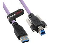 Alvin's Cables Câble données USB 3.0 Type-A vers USB-B à Verrouillage par vis pour caméra Industrielle Vision Machine,imprimante et Scanner,chaîne traînante Haute flexibilité blindée,6m/19,7ft,Violet
