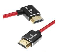 Alvin's Cables Câble en spirale tressé HDMI 8K 2.1 haute vitesse 8K à 60Hz 4K à 120Hz pour Atomos Ninja, pour Feelworld, pour Sony FS5 FS7 FX9, BMPCC, pour Canon C300 C500, Rouge à angle droit