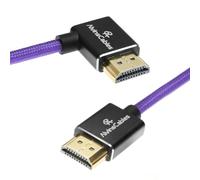 Alvin's Cables Câble en spirale tressé HDMI 8K 2.1 haute vitesse 8K à 60Hz 4K à 120Hz pour Atomos Ninja, pour Feelworld, pour Sony FS5 FS7 FX9, BMPCC, pour Canon C300 C500, Violet à angle droit