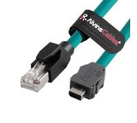 Alvin's Cables Câble Ethernet IX Industriel vers RJ45 Cat6A,IX30G-A-10S-CV(7.0) A clé RJ45 mâle,câble à chaîne Traction très Flexible pour capteur d'automatisation Vision Industrielle 3m|9.8ft Vert