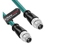 Alvin's Cables Câble Ethernet M12 X-Code 8 Broches vers 8 Broches mâle Cat6a blindé pour caméra Industrielle Cognex Basler, chaîne de traînage Haute flexibilité 3.3ft/1m Vert