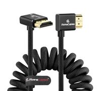 Alvin's Cables Câble HDMI 2.1 8K 48 Gbit/s 8K @ 60 Hz 4K @ 120 Hz - Câble tressé spiralé haut débit pour Sony FS5 FS7 FX9, BMPCC, Canon C300 C500, Atomos Ninja, Feelworld, angle droit vers le haut