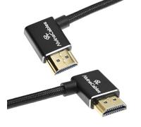 Alvin's Cables Câble HDMI 2.1 8K@60Hz 4K@120Hz haute vitesse pour moniteur Atomos Ninja,câble en spirale tressé à angle de gauche à droite pour Sony FS5,Canon C300 C500,appareil photo Nikon Z9,Noir