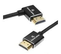 Alvin's Cables Câble HDMI 2.1 8K haute vitesse 8K@60Hz 4K@120Hz Câble tressé spiralé pour Atomos Ninja, pour Feelworld, pour Sony FS5 FS7 FX9, BMPCC, pour Canon C300 C500, angle droit noir