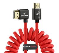 Alvin's Cables Câble HDMI 2.1 8K pour moniteur Atomos Ninja V, pour Sony FS5 FS7, BMPCC, pour caméra Canon C300 C500, 8K @ 60 Hz, 4K @ 120 Hz, 48 Gbit/s, câble spiralé tressé à haute vitesse, angle