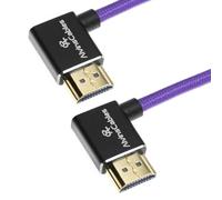 Alvin's Cables Câble HDMI 8K 2.1 48 Gbit/s 8K @ 60 Hz 4K @ 120 Hz haute vitesse tressé spiralé pour Sony A7 A9, BMPCC, pour Canon C70, pour Atomos Ninja, pour Feelworld, angle gauche à gauche, violet