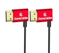 Alvin's Cables Câble HDMI 8K 2.1 48 Gbps Haute Vitesse Φ2,4 mm Ultra Fin 8K @ 60 Hz 4K @ 120 Hz pour Sony A7 A9, BMPCC, pour Canon C70, pour Atomos Ninja, pour SmallHD, Angle Gauche à Gauche 30 cm