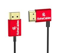 Alvin's Cables Câble HDMI 8K 2.1 48 Gbps Haute Vitesse Φ2,4 mm Ultra Fin 8K@60Hz 4K@120Hz pour Sony A7 A9,BMPCC,Canon C70,Panasonic, Atomos Ninja,SmallHD,Angle Gauche 30 cm