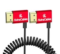 Alvin's Cables Câble HDMI 8K 2.1 48 Gbps Haute Vitesse Φ2,4 mm Ultra Fin HDMI 8K@60Hz 4K@120Hz pour Sony A7 A9, BMPCC,Canon C70,Atomos Ninja,SmallHD,câble enroulé à Angle Gauche à Gauche