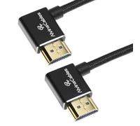 Alvin's Cables Câble HDMI 8K 2.1 48Gbps 8K@60Hz 4K@120Hz Câble spirale tressé haute vitesse pour Sony A7 A9, BMPCC, Canon C70, Atomos Ninja, Feelworld, angle de gauche à gauche, noir