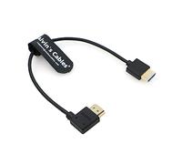 Alvin's Cables Câble HDMI 8K 2.1 Haute Vitesse pour Atomos Ninja V Moniteur Droit vers Angle Gauche Cordon HDMI pour Z CAM E2, pour Sony FS5 | FS7| A7S3 Caméras 10 pouces | 25 CM