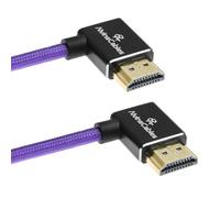 Alvin's Cables Câble HDMI 8K pour Atomos Ninja, 2.1 48Gbps 8K @ 60 Hz, 4K @ 120 Hz, haute vitesse, tressé, spiralé, pour Sony FS5 FS7 FX9, BMPCC, Canon C300 C500, Feelworld, angle droit à angle droit