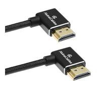 Alvin's Cables Câble HDMI 8K pour Atomos Ninja, 2.1 48Gbps 8K@60Hz 4K@120Hz Câble spirale tressé haute vitesse pour Sony FS5 FS7,BMPCC, Canon C300 C500, Feelworld, angle droit à droite Noir