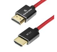 Alvin's Cables Câble HDMI à HDMI 8K 2.1 8K@60Hz 4K@120Hz haute vitesse pour Atomos Ninja, pour Sony FS5 FS7 FX9, BMPCC, pour Canon C300 C500, câble en spirale tressé Rouge