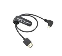 Alvin's Cables Câble micro HDMI vers HDMI 8K60P haute vitesse 2.1 pour Sony a7 IV FX30 ZV-E10, pour Canon R5C R5 R6, Atomos Shinobi Ninja V, 45 cm, micro HDMI à angle droit