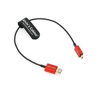 Alvin's Cables Câble micro HDMI vers HDMI à angle droit 8K @ 60 Hz 4K @ 120 Hz, tressé spiralé HDMI 2.1 pour Sony A7RIII/A7II/A7M3, Canon R5/M6, Fujifilm X-T4/X-T3, GoPro, Nikon - Rouge ultra durable