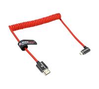 Alvin's Cables Câble micro HDMI vers HDMI à angle droit 8K @ 60 Hz 4K @ 120 Hz, tressé spiralé HDMI 2.1 pour Sony A7RIII/A7II/A7M3, Canon R5/M6, Fujifilm X-T4/X-T3, GoPro, Nikon - Rouge ultra durable