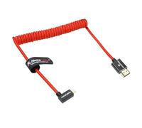 Alvin's Cables Câble micro HDMI vers HDMI à angle gauche 8K @ 60 Hz 4K @ 120 Hz, tressé spiralé 2.1 pour Sony A7RIII/A7II/A7M3, Canon R5/M6, Fujifilm X-T4/X-T3, GoPro, Nikon - Rouge ultra durable