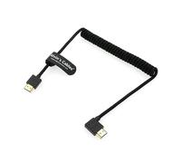 Alvin's Cables Câble spiralé tressé 8K 2.1 HDMI haut débit droit vers angle gauche pour Atomos Ninja V, Portkeys BM5, pour moniteur Feelworld, pour Canon C300, Z CAM E2, pour appareils photo Sony FS5|