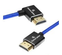 Alvin's Cables Câble spirale tressé 8K HDMI 2.1 haute vitesse 8K à 60Hz 4K à 120Hz pour Atomos Ninja, pour Feelworld, Sony FS5 FS7 FX9, BMPCC, pour Canon C300 C500, Bleu à angle droit
