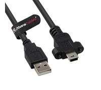 Alvin's Cables Câble USB 2.0 Type-A vers Mini USB verrouillable, espacement Double vis de 15 mm pour caméra Industrielle Daheng, chaîne de Traction Haute flexibilité blindée, Port Plat, 2m/6,56pieds