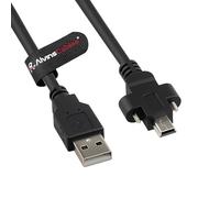 Alvin's Cables Câble USB 2.0 Type-A vers Mini USB verrouillable, espacement double vis de 15 mm pour caméra industrielle Daheng, chaîne de traction haute flexibilité blindée, port bombé, 5m/16,4 pieds