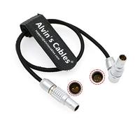 Alvin's Cables Flexible Câble d'alimentation pour Teradek Bond SmallHD Moniteur Rotatif à Angle Droit 2 Broches Mâle vers 2 Broches Mâle Tressé 45 cm | 18'