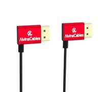 Alvin's Cables HDMI 8K 2.1 48 Gbit/s Haute Vitesse Φ 2,4 mm HDMI Ultra Fin 8K @ 60Hz 4K @ 120Hz pour Canon C70, Sony A7 A9, Blackmagic Camera, Atomos (Right Angle to Right Angle, 30cm)